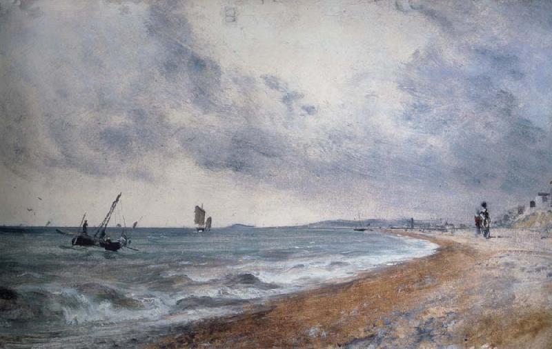 John Constable Hove Beach,withfishing boats China oil painting art